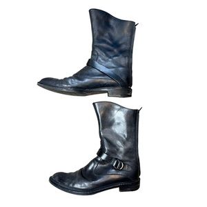 Henry Beguelin Women’s Sz 8.5 Black Leather Mid Calf Pointed Toe Boots